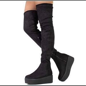 Black knee high boots